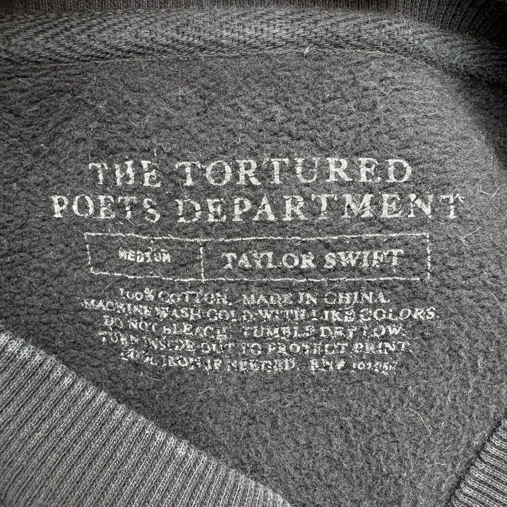 Taylor Swift Official The Tortured Poets Department Sweatshirt Medium Black - Picture 5 of 8